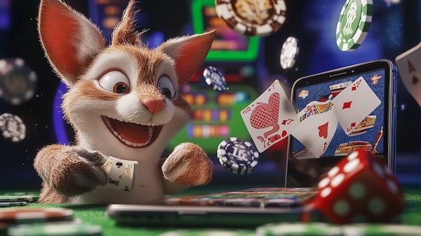 cute animal with cards